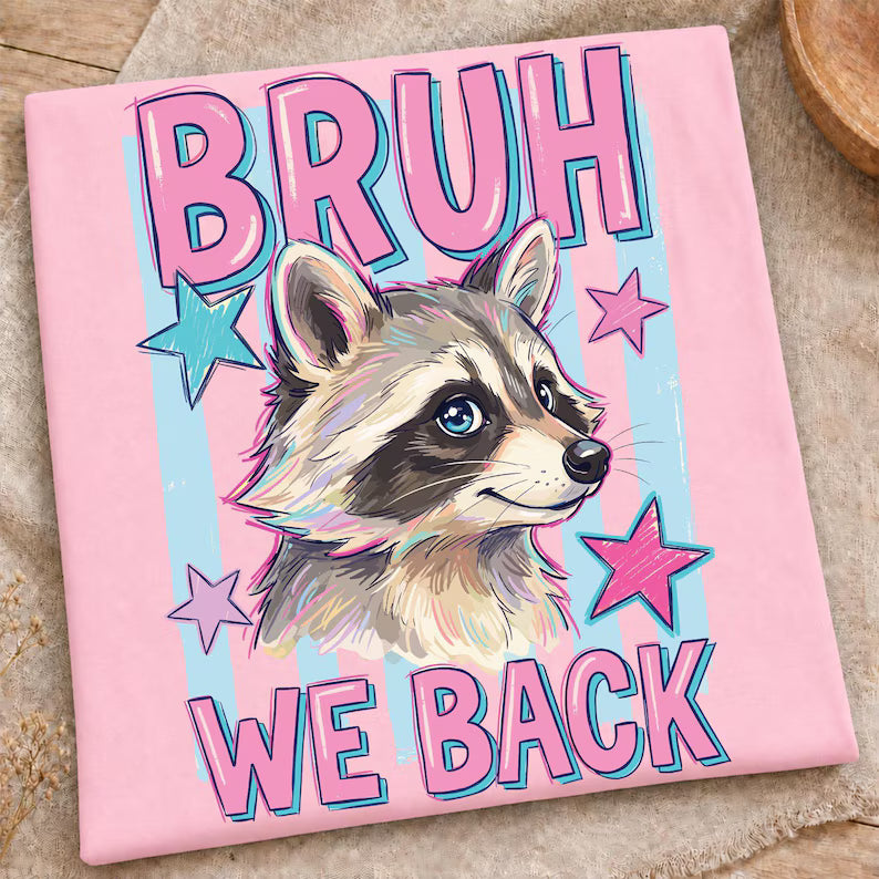 Bruh We Back | Raccoon Back to School Tee - Youth Tee