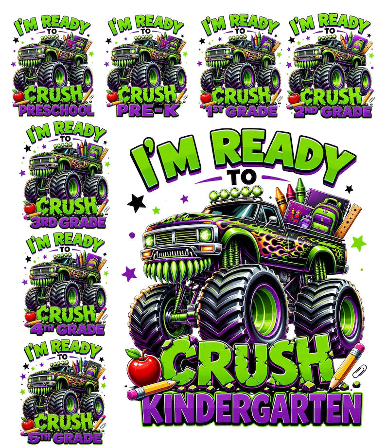 I’m Ready to Crush My Grade Monster Truck Back to School Tee