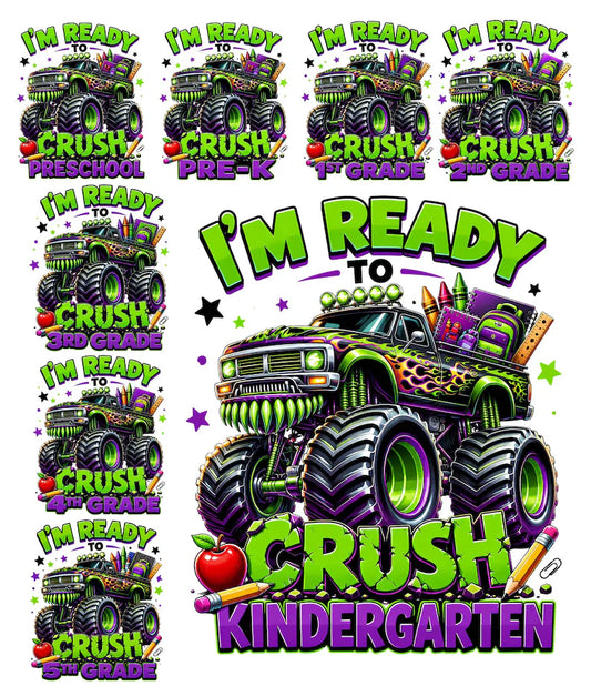 I’m Ready to Crush My Grade Monster Truck Back to School Tee