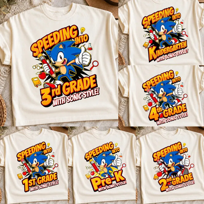 Speeding Into My Grade Back to School Graphic Tee